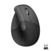 Logitech Lift Vertical Ergonomic Wireless and Bluetooth Mouse, Graphite