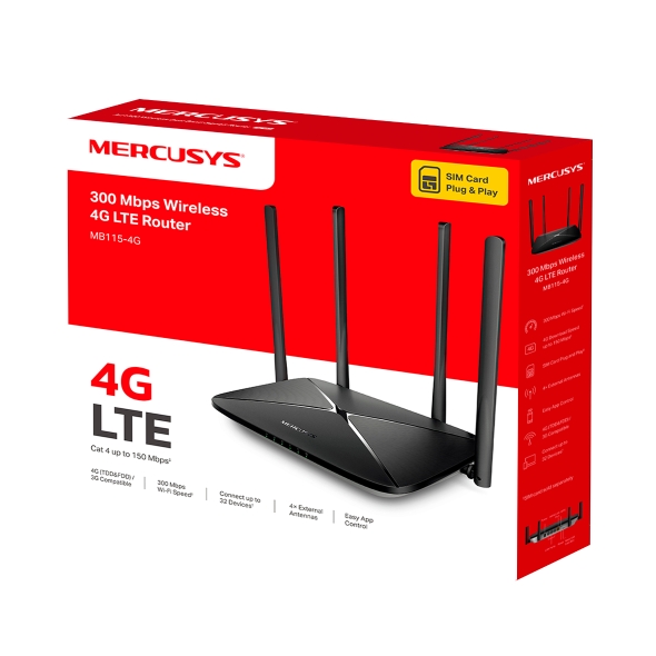 Mercusys TL-MB115-4G 300 Mbps Wireless N 4G LTE Router